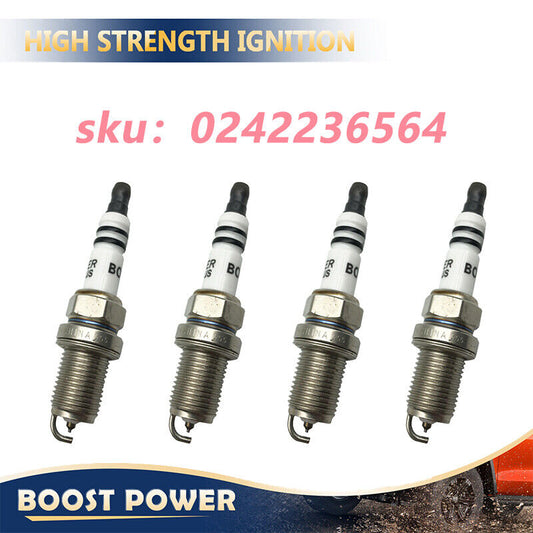 Set of 4 for Bosch Spark Plugs 0242236564 Fit Audi A4 VW Golf Jetta 1.8L 2.0L