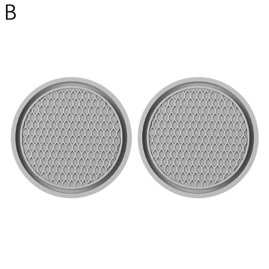 2Pcs Non-Slip Car Water Cup Pad Diamond Rhinestone Rubber Mat for Bottle Holder Coaster Auto Interior Anti-Skid Cup Holders 7Cm