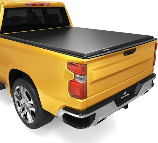 Soft Tri-Fold Truck Bed Tonneau Cover Fits for Chevy Silverado/Gmc Sierra 1500 New Body Style 2019-2025, Fleetside 6.6 Ft Bed