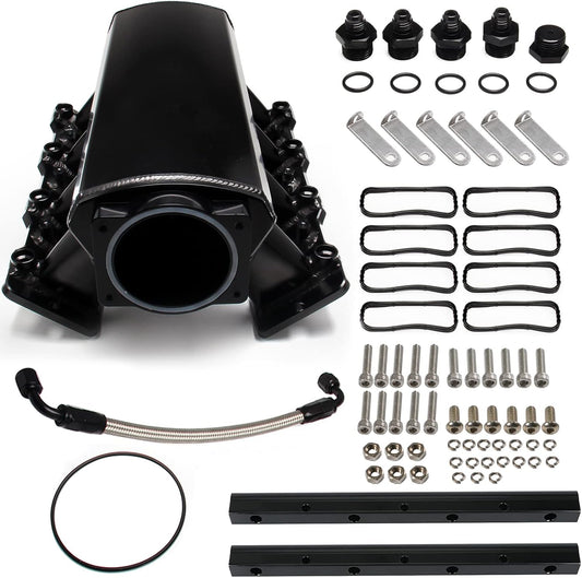 for LS LS1 LS2 LS6 Intake Manifold Compatible with Chevy 4.8L 5.3L 5.7L 6.0L (92MM Black)