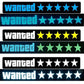 Adhesive LED Wanted Stars Light Up Sign