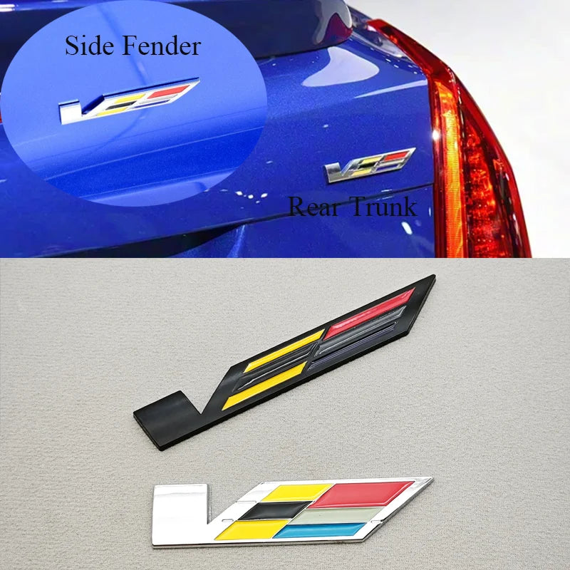 Metal Cadillac V Adhesive Vehicle Badge/Emblem