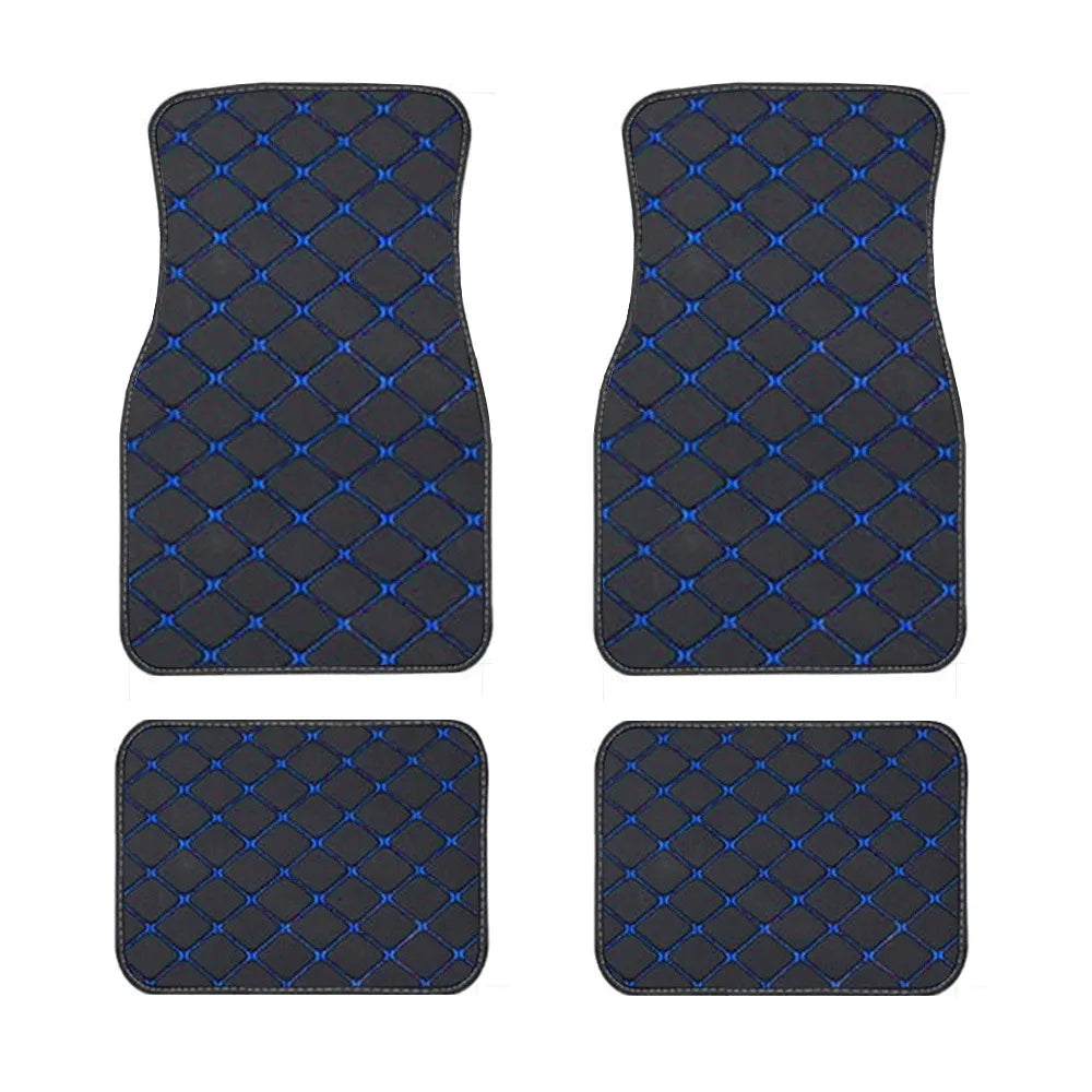 Limited Time! 4PCS Universal Leather Diamond Stitched Floor Matts