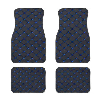 4PCS Universal Leather Diamond Stitched Floor Matts