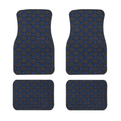 4PCS Universal Leather Diamond Stitched Floor Matts