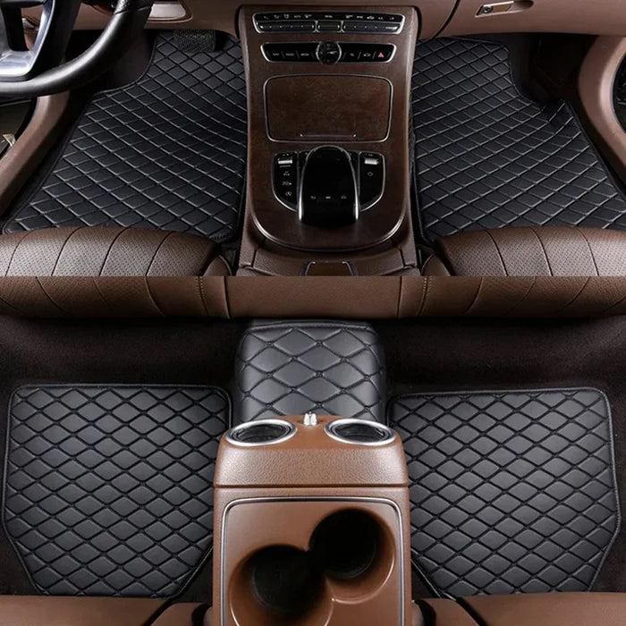 Limited Time Sale! 5PCS Diamond Stitched Leather Floor Mats