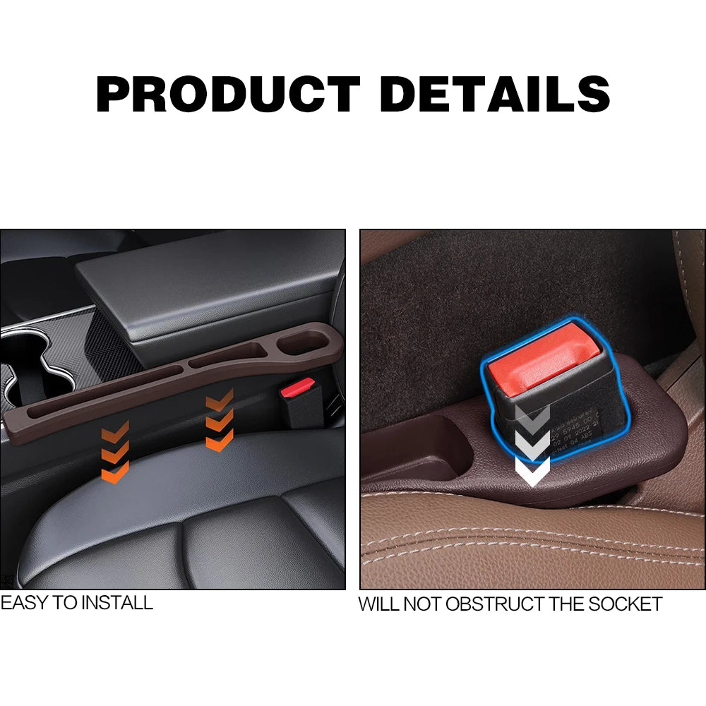 2X Car Seat Gap Filler between Seats Crevice Decoration Interior Accessories for Cadillac XT5 XT4 CT6 CTS CTS-V ATS CT5 ELR XT6