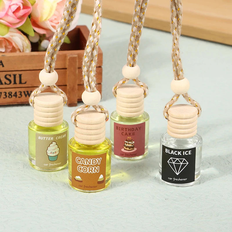 Car Essential Oil Diffuser Fragrance Air Freshener Perfume Bottle Ornament Hanging Air Freshener Diffuser Interior Accessory