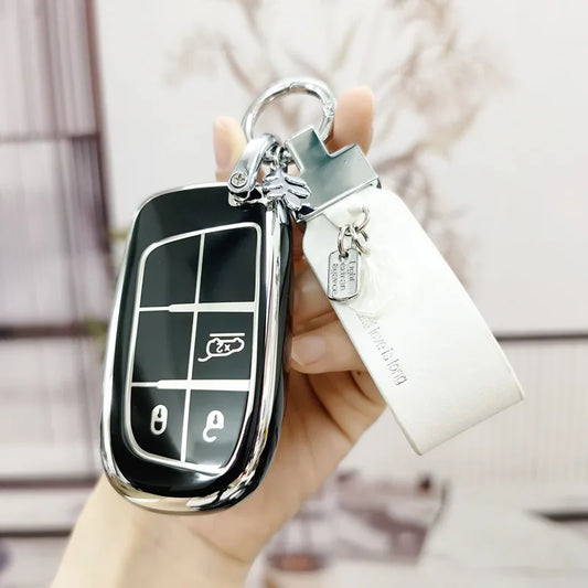 3/5 Buttons TPU Remote Key Cover Case for Jeep, Chrysler, Dodge