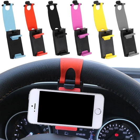 Universal Car Interior Steering Wheel Clip Phone Holder Mount for Iphone Mobile Phone Car Accessories