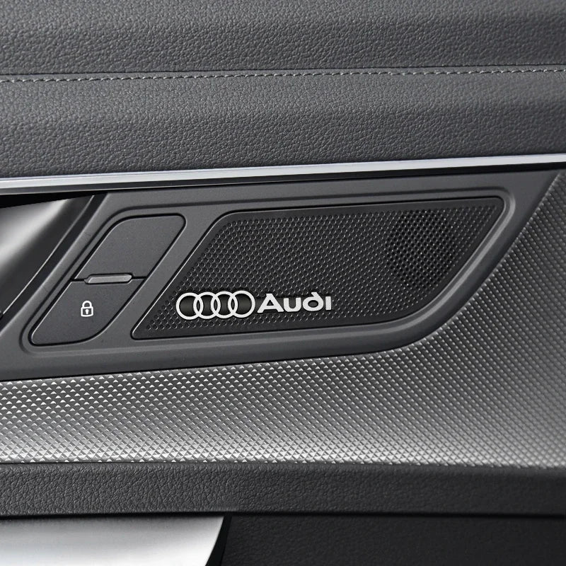 4Pcs Metal Audi Logo Emblem/Badge Stickers