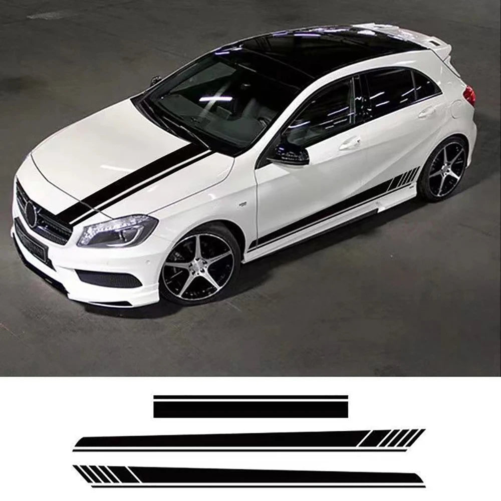 Car Vinyl Stickers Bonnet Decal Decoration Stickers Decorate Vinyl Long Strip Door Decal Double Sided Tape for Car Accessories