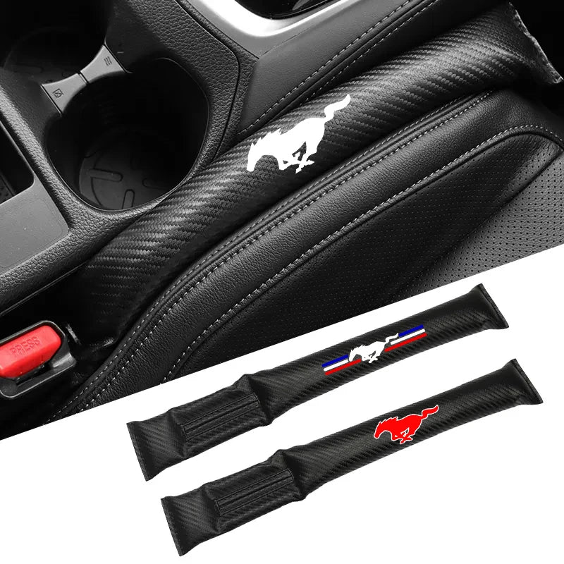 Carbon Fiber Car Interior Seat Gap Plug Filler Pad for Ford Mustang Shelby GT 350 500 Cobra 2016 2017 2018 Accessories