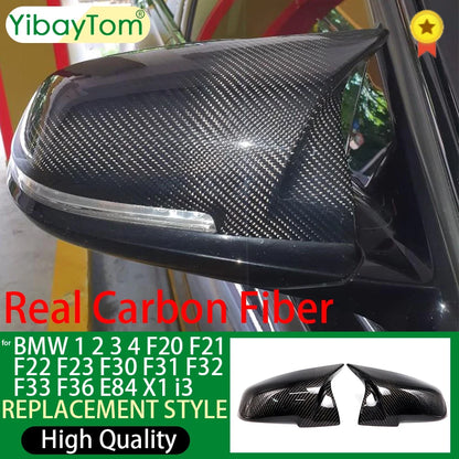 For BMW 1 2 3 4 I3 X1 Series F20 F30 F31 F32 F36 320I 328I 330D 335I M3 Look Replacement Style Real Carbon Fiber Mirror Cover