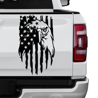 American Bald Eagle Flag Decal Sticker – Trunk Tailgate Rear Window Vinyl Decal | M1 Auto