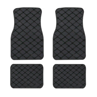 4PCS Universal Leather Diamond Stitched Floor Matts