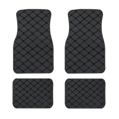 Limited Time! 4PCS Universal Leather Diamond Stitched Floor Matts