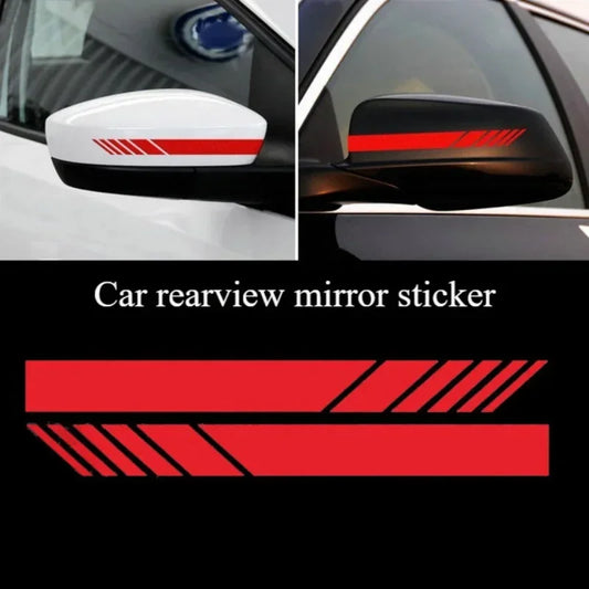 Fashion Racing Stripe Stickers Car Rearview Mirror Vinyl Waterproof Decals Decor Car Styling Rear View Mirror Sticker Strip