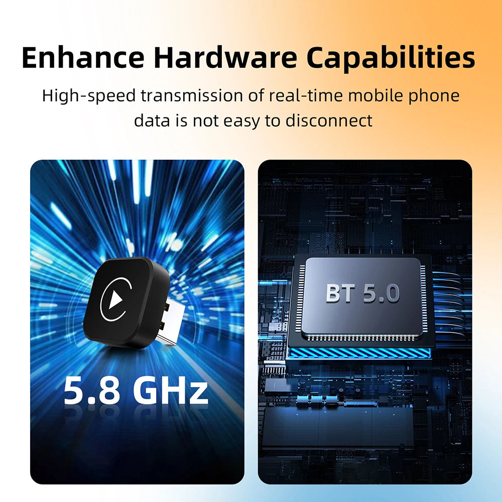 2In1 Wireless Apple Carplay/ Android Auto Wireless Converter 