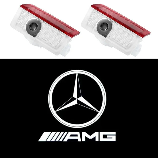 2Pcs LED Car Door Projector Lamps Accessories for Mercedes Benz 