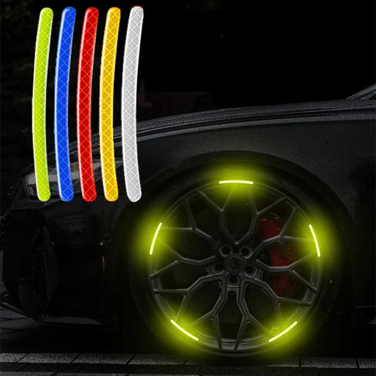 Car Wheel Hub Reflective Stripes Sticker Car Rear Warning Tape Automobile Sticker Exterior Accessories