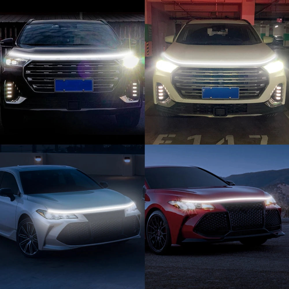 12V Scan Starting Led Hood Light Car under Dynamic Led Car Hood Lights Daytime Running Lights Auto under Hood Car Assecories