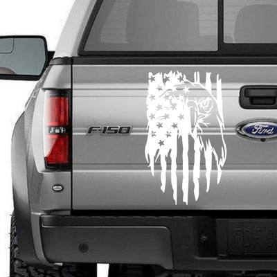 American Bald Eagle Flag Decal Sticker – Trunk Tailgate Rear Window Vinyl Decal | M1 Auto