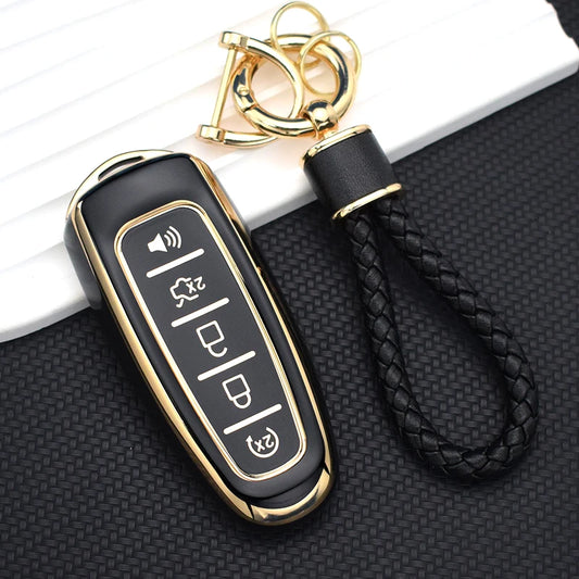 5 Button TPU Key Fob Cover for Ford Edge Explorer Escape Focus Taurus Flex| Lincoln MKS MKT MKX MKZ 