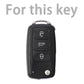Leather 3-Button Key Fob Cover Case for VW Volkswagen Models