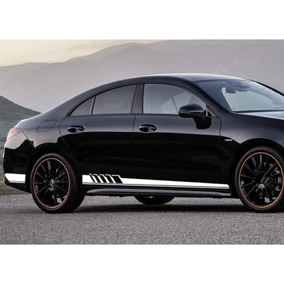 2PCS 86.6x4.7in Racing Side Skirt Decal Stickers