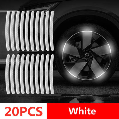 Car Wheel Hub Reflective Stripes Sticker Car Rear Warning Tape Automobile Sticker Exterior Accessories