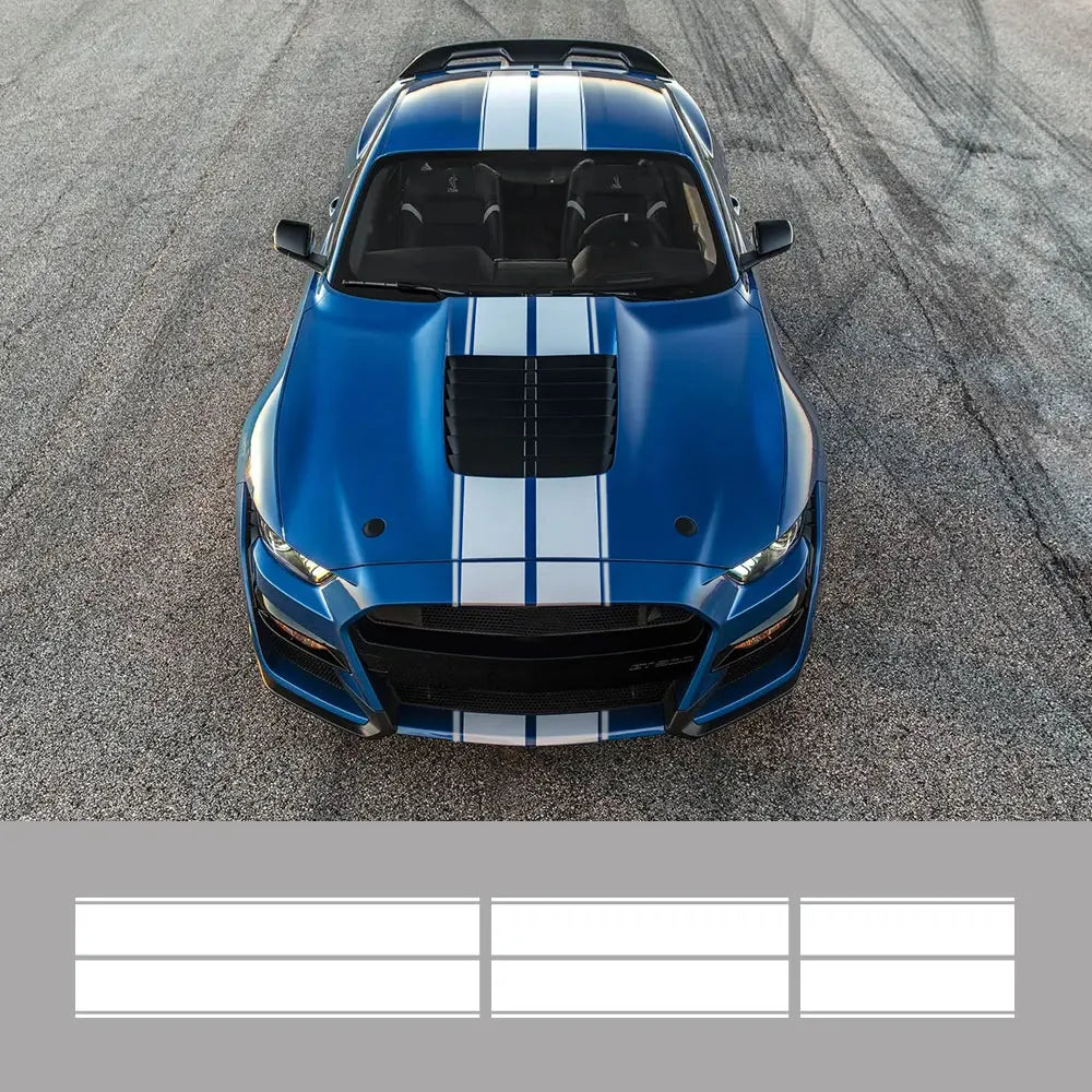 Car Hood Roof Tail Whole Racing Sport Styling Stripes Line Vinyl Stickers for Ford Mustang Ecobosst Shelby GT Tuning Accessories