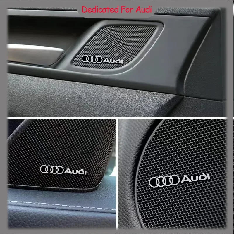 4Pcs Metal Audi Logo Emblem/Badge Stickers