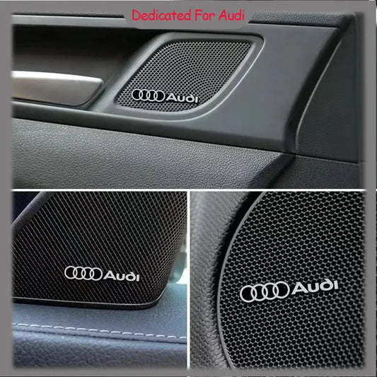 4Pcs Metal Audi Logo Emblem/Badge Stickers