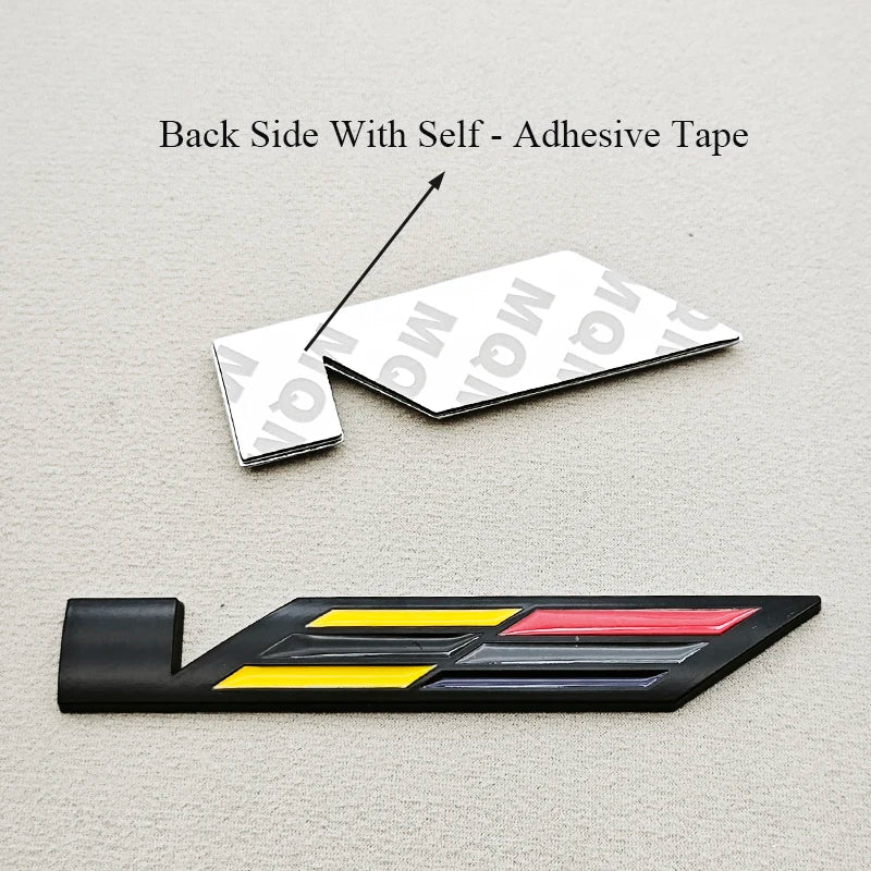 Metal Cadillac V Adhesive Vehicle Badge/Emblem