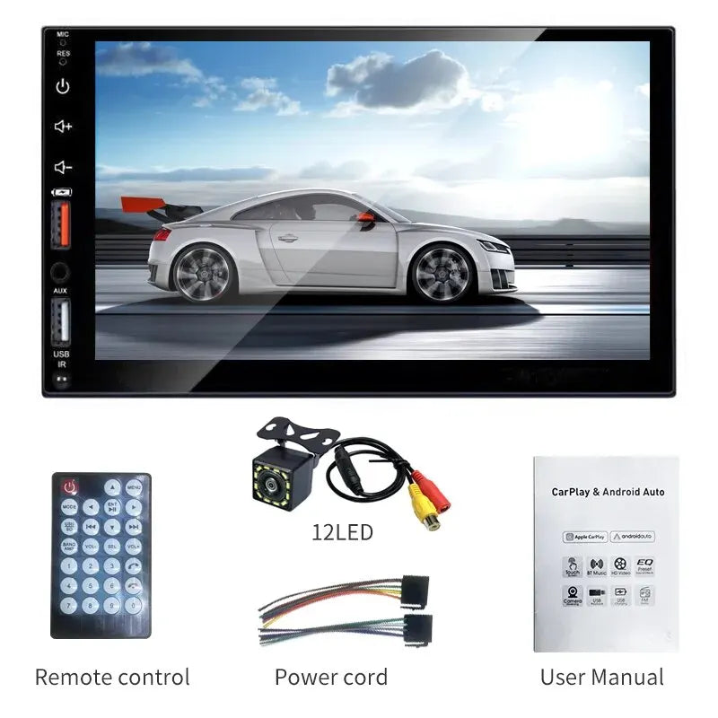 Dual USB 7Inch Carplay Android Auto Capacitive Screen Full Touch HD Car MP5 Player USB Bluetooth TF Card Touch Screen