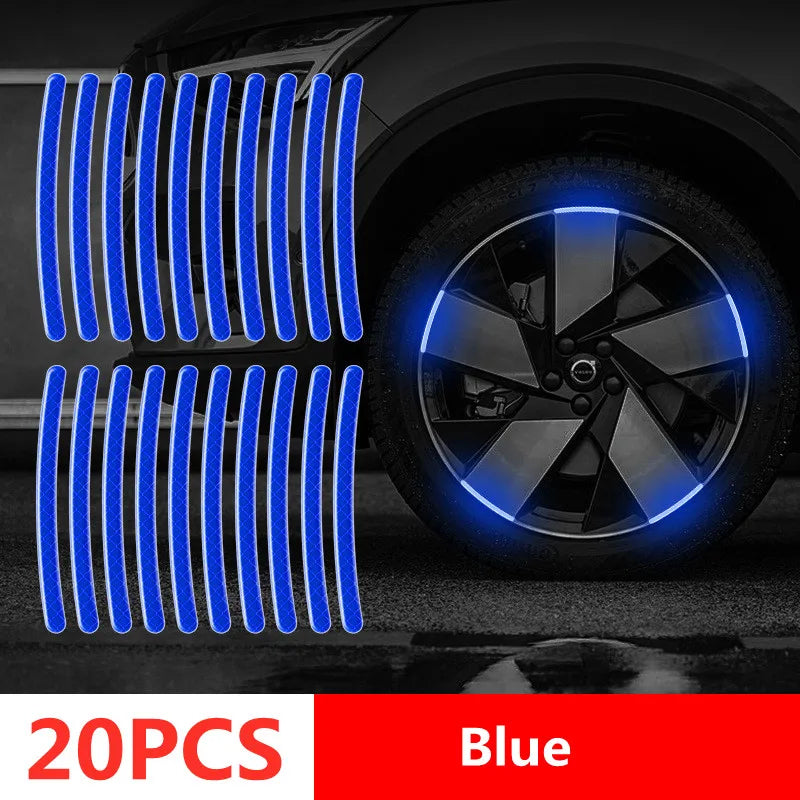 Car Wheel Hub Reflective Stripes Sticker Car Rear Warning Tape Automobile Sticker Exterior Accessories