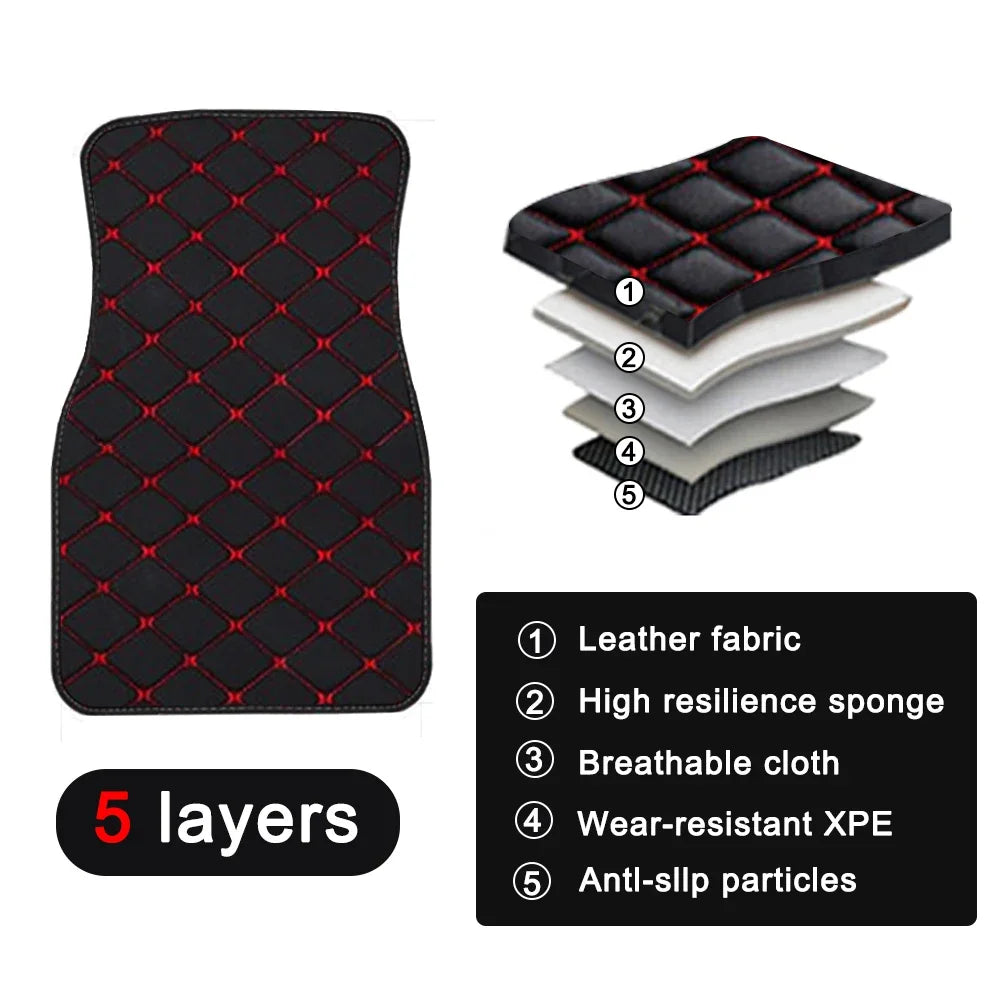Limited Time! 4PCS Universal Leather Diamond Stitched Floor Matts