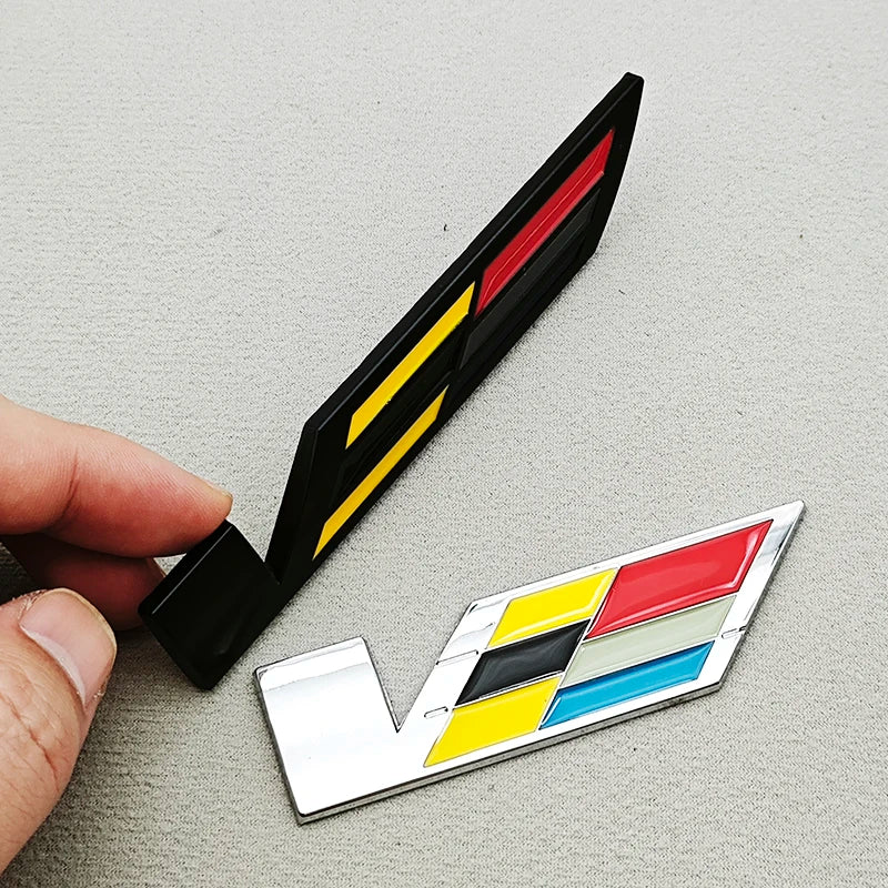 Metal Cadillac V Adhesive Vehicle Badge/Emblem