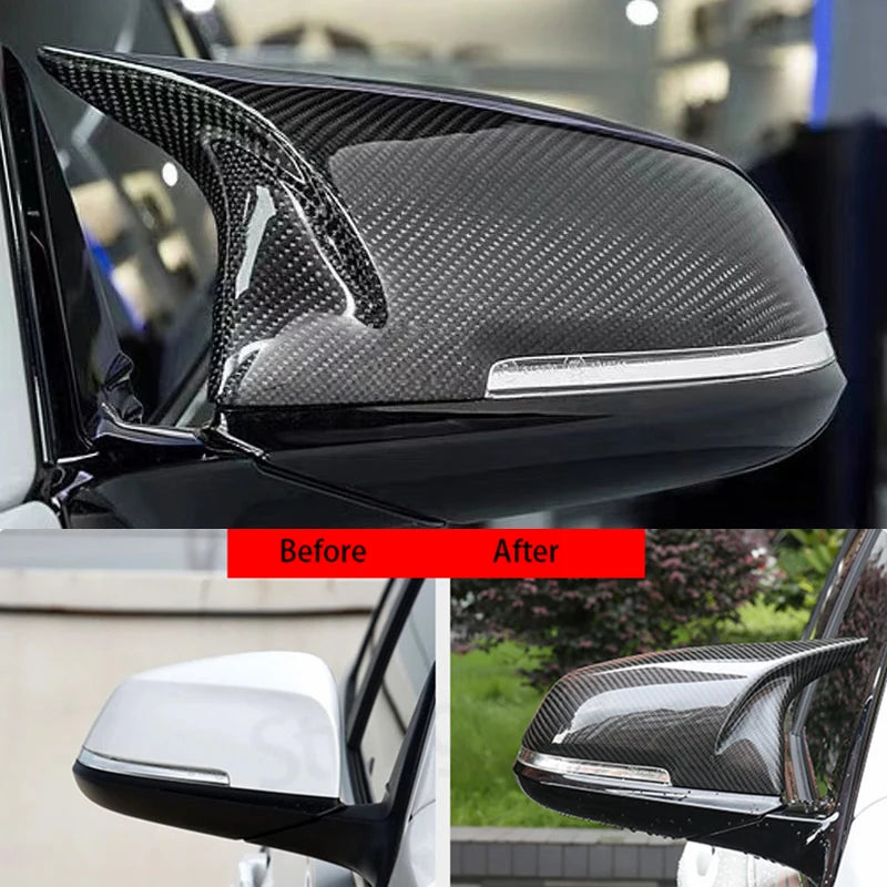 For BMW 1 2 3 4 I3 X1 Series F20 F30 F31 F32 F36 320I 328I 330D 335I M3 Look Replacement Style Real Carbon Fiber Mirror Cover