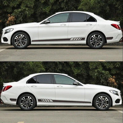 2PCS 86.6x4.7in Racing Side Skirt Decal Stickers