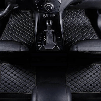 4PCS Universal Leather Diamond Stitched Floor Matts