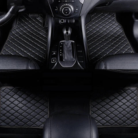 Limited Time! 4PCS Universal Leather Diamond Stitched Floor Matts