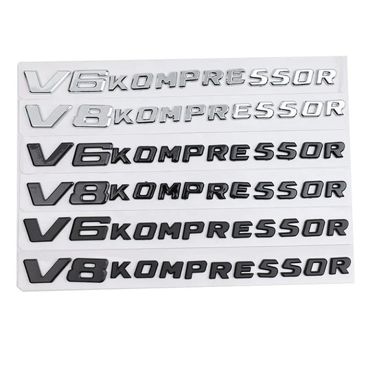 1PCS 'V6/V8 Kompressor' Logo Emblem/Badge 