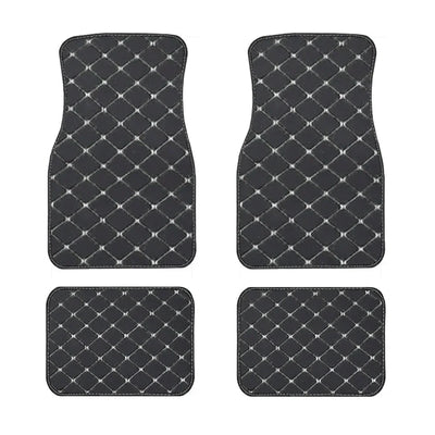 4PCS Universal Leather Diamond Stitched Floor Matts