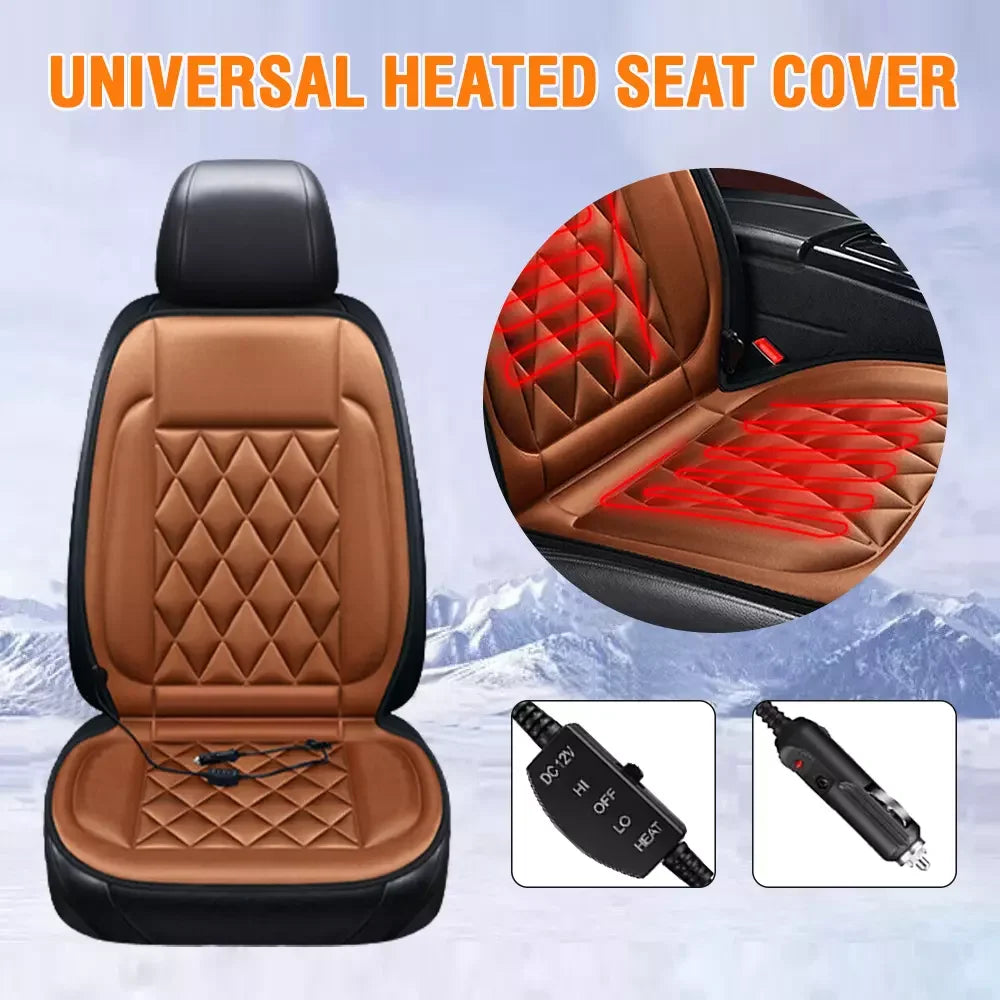 Universal 12V Car Heated Seat Cushion Cover Heating Pad Warm Cold Winter Car Interior Accessories Auto Seat Heater Cover