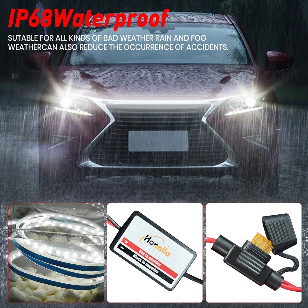 12V Scan Starting Led Hood Light Car under Dynamic Led Car Hood Lights Daytime Running Lights Auto under Hood Car Assecories