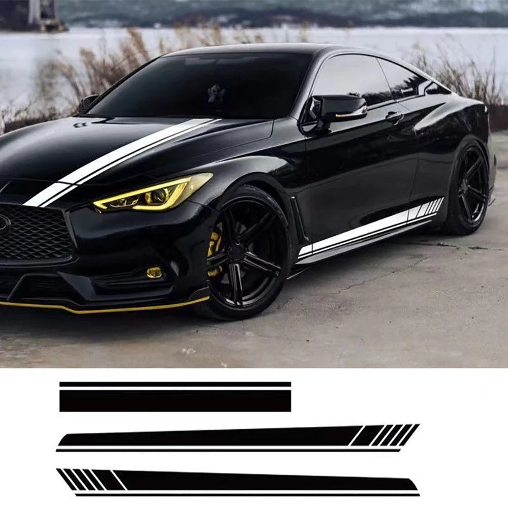 Car Vinyl Stickers Bonnet Decal Decoration Stickers Decorate Vinyl Long Strip Door Decal Double Sided Tape for Car Accessories