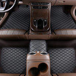 Limited Time Sale! 5PCS Diamond Stitched Leather Floor Mats