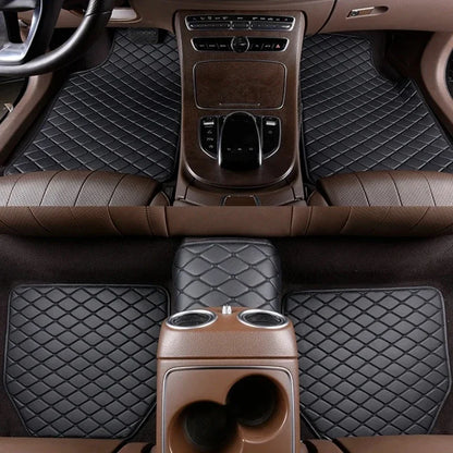 Limited Time Sale! 5PCS Diamond Stitched Leather Floor Mats
